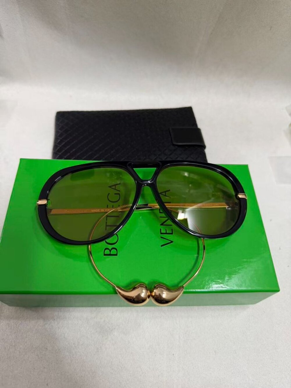 BOTTEGA VENETA Sunglasses BV1273 Black Gold Frame Yellow Lensd - Picture 4 of 9